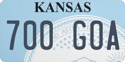 KS license plate 700GOA