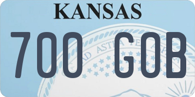 KS license plate 700GOB