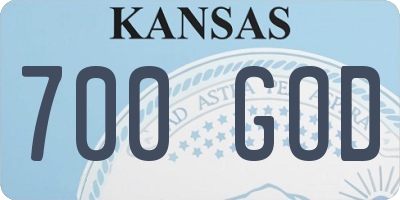 KS license plate 700GOD