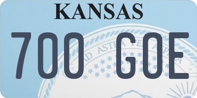 KS license plate 700GOE