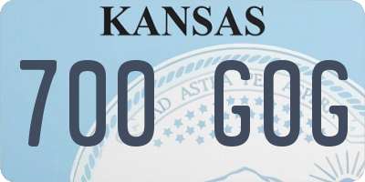 KS license plate 700GOG