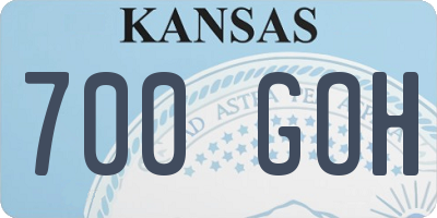 KS license plate 700GOH
