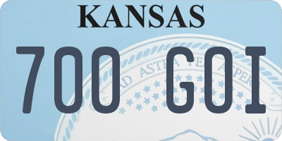 KS license plate 700GOI