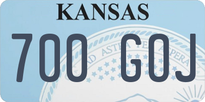 KS license plate 700GOJ
