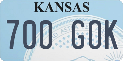 KS license plate 700GOK