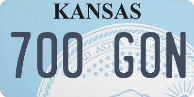 KS license plate 700GON