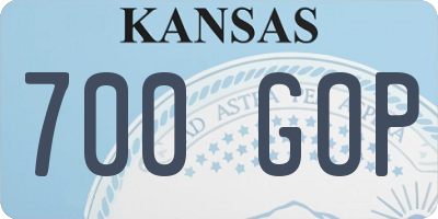 KS license plate 700GOP