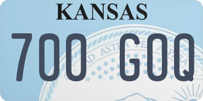 KS license plate 700GOQ