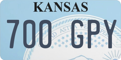 KS license plate 700GPY