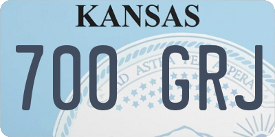 KS license plate 700GRJ