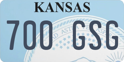 KS license plate 700GSG