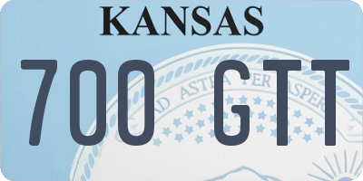 KS license plate 700GTT