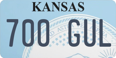 KS license plate 700GUL