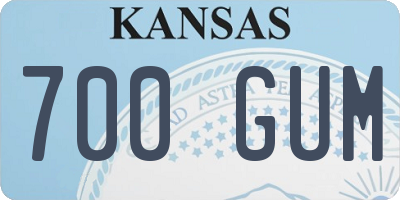 KS license plate 700GUM