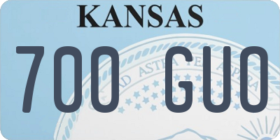 KS license plate 700GUO