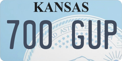 KS license plate 700GUP