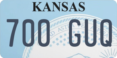 KS license plate 700GUQ