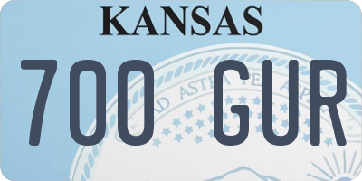 KS license plate 700GUR