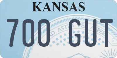KS license plate 700GUT
