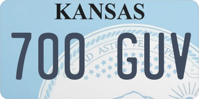 KS license plate 700GUV