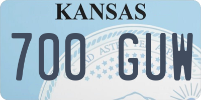 KS license plate 700GUW