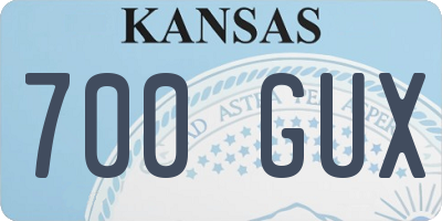 KS license plate 700GUX