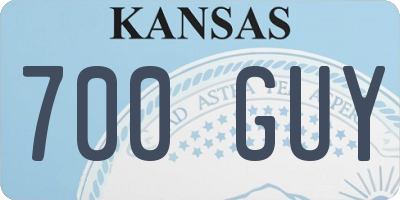 KS license plate 700GUY