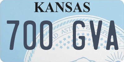 KS license plate 700GVA