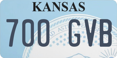 KS license plate 700GVB