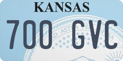 KS license plate 700GVC