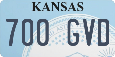 KS license plate 700GVD