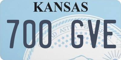 KS license plate 700GVE