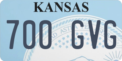 KS license plate 700GVG