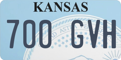 KS license plate 700GVH