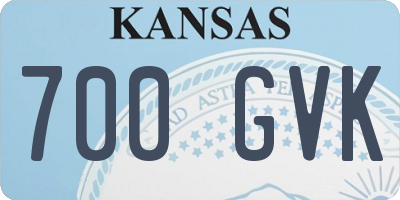 KS license plate 700GVK