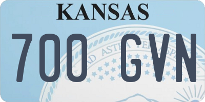 KS license plate 700GVN