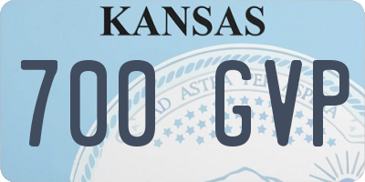 KS license plate 700GVP