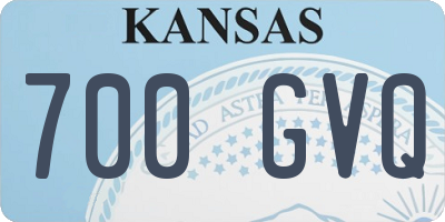 KS license plate 700GVQ