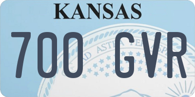 KS license plate 700GVR