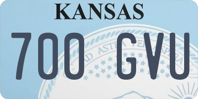 KS license plate 700GVU