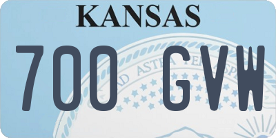 KS license plate 700GVW