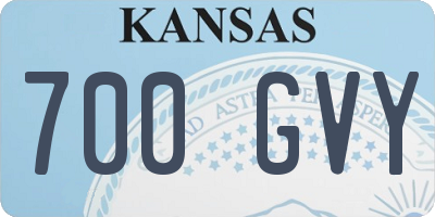 KS license plate 700GVY