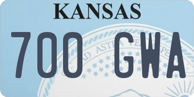 KS license plate 700GWA