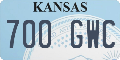 KS license plate 700GWC
