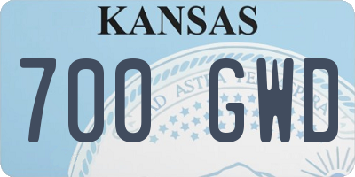 KS license plate 700GWD