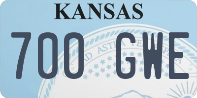 KS license plate 700GWE