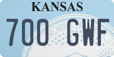 KS license plate 700GWF