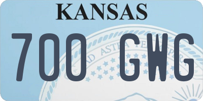 KS license plate 700GWG