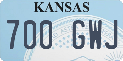 KS license plate 700GWJ