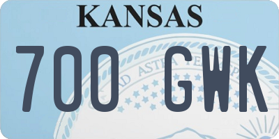 KS license plate 700GWK